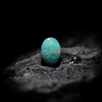 Australian Black Opal Solid Stone