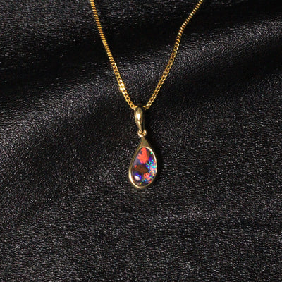 Australian Boulder Opal 18K Gold Pendant