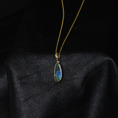 Australian Boulder Opal 18K Gold Pendant