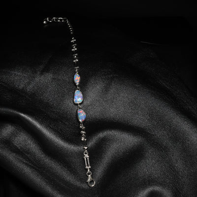 Opal Doublet Silver Bracelet 