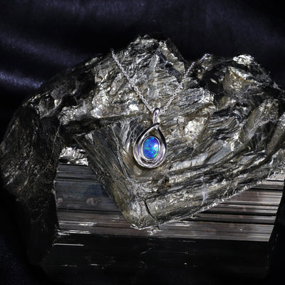 Australian Opal Doublet Silver Pendant