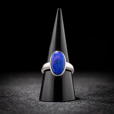 Boulder Opal Gold and Silver Ring